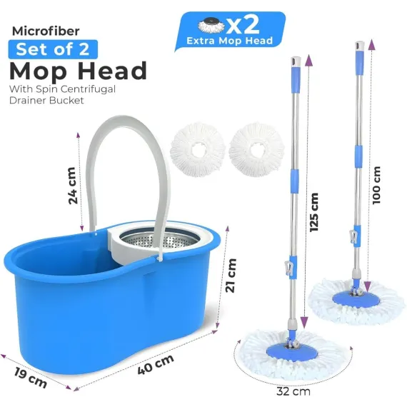 Mop Rotativ cu Găleată Super Absorbant 360°