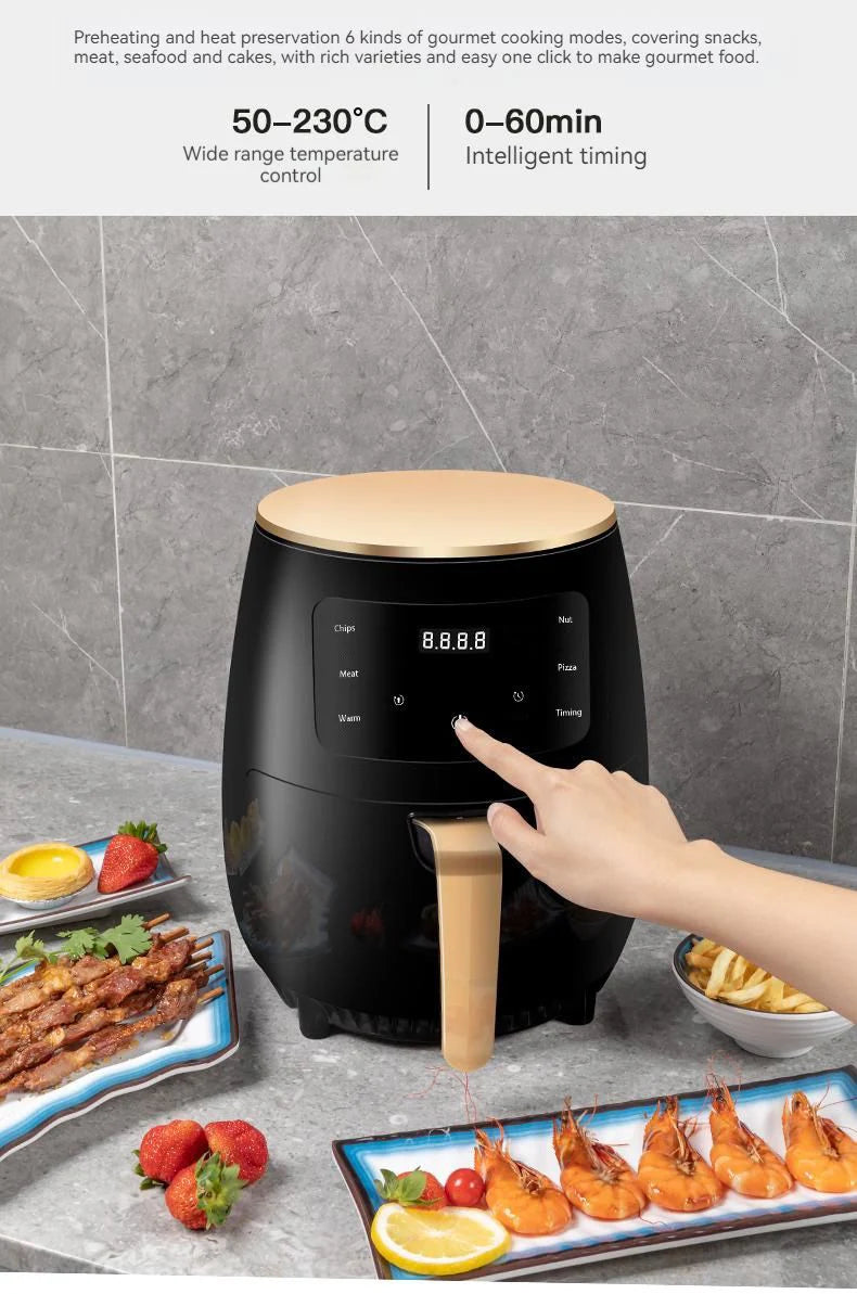 Friteuza cu Aer Cald, S-18 Air Fryer, 2400W, 6L