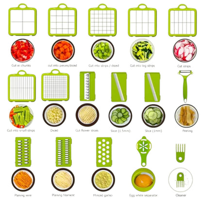 Razatoare Multifunctionala 22 de Piese pentru Legume si Fructe